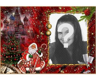 elegante fotomontaggio di natale e babbo natale per aggiungere foto