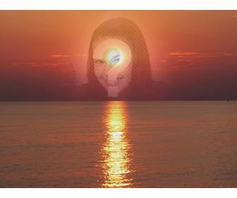 collage foto di un tramonto nei toni rosso faccia tagliata o fotografia cio appare in trasparenza concentrandosi sullquotimmagine