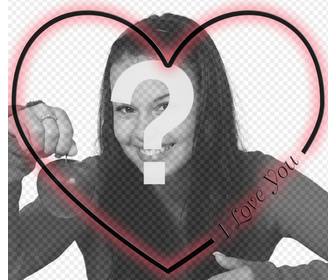 semplice cornice forma di cuore per foto un amo in inglese per gli appassionati e dare tuo partner san valentino