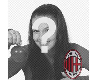 fotomontaggio di mettere il badge ac milan nella foto