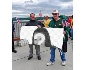 fotomontaggio di mettere tua foto sul banner sono in possesso di due appassionati degli stati uniti