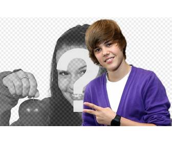 fotomontaggio di scattare foto justin bieber