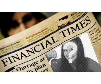 fotomontaggio financial times carica tua foto e copertina giornale economico