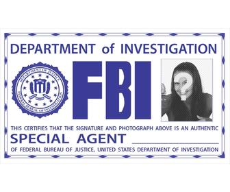 fotomontaggio badge identificativo dell039fbi