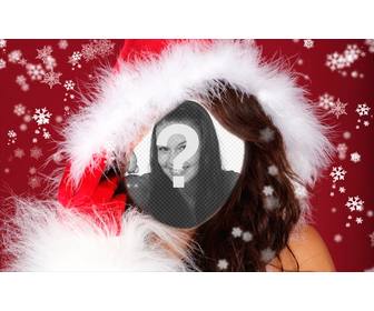 fotomontaggio di assistente femminile di babbo natale fare tua foto online