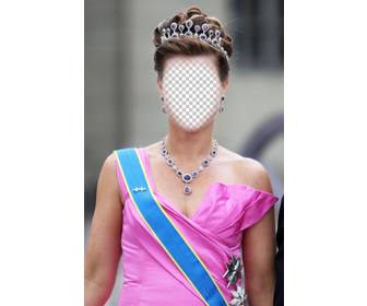 fotomontaggio di principessa corona e vestito di gala per mettere il vostro