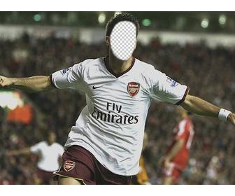 fotomontaggio per dare un volto cesc fabregass maglia dellarsenal