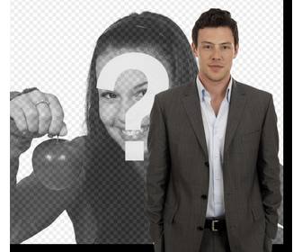 fotomontaggio cory monteith lquotattore della serie tv glee dove apparira accanto lui nella foto