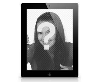 fotomontaggio di mettere tua foto un tablet o ipad