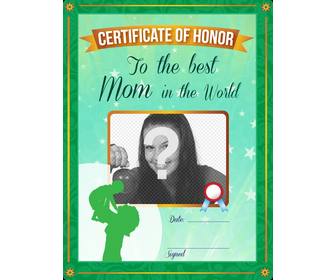 diploma certificato come migliore madre mondo