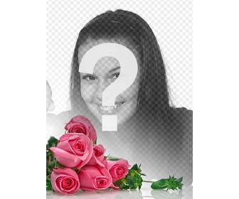 fotomontaggio rose rosa sfondo bianco gradiente di inserire le foto romantiche