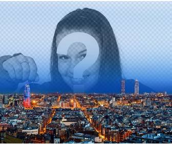 collage skyline di barcellona per mettere foto cielo e personalizzare il testo