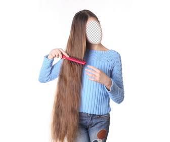 fotomontaggio di ragazza i capelli piu lunghi per personalizzare il tuo volto