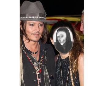 fotomontaggio johnny depp per avere foto lui e scrivere un testo di esso on-line