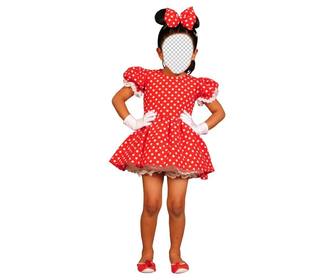 fotomontaggio di costume minnie mouse per aggiungere un volto