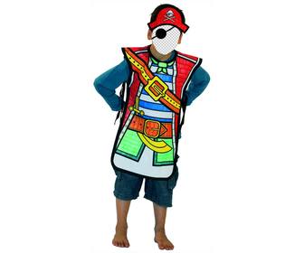 fotomontaggio di costume bambino pirata di dare un volto