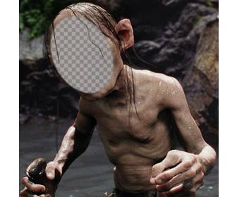 metti tua faccia sul personaggio della trilogia il signore degli anelli gollum