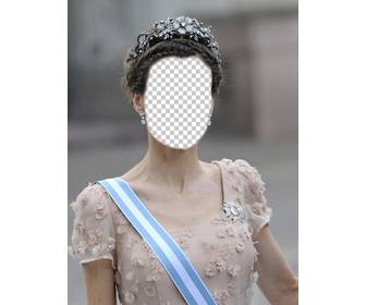 fotomontaggio della principessa letizia grande corona di inserire tua foto