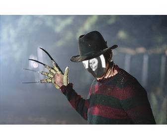 fotomontaggio di freddy krueger per halloween diventa il famoso assassino di nightmare on elm street e entrare nei sogni dei vostri nemici