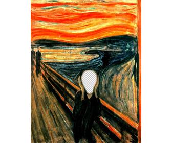 fotomontaggio quadro lurlo di munch per mettere foto che preferite