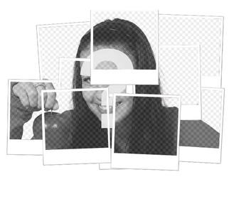 foto polaroid in bianco e mosaico effetto mosaico immagini diverse
