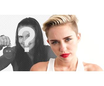 metti tua foto miley cyrus questo montaggio puo fare on-line