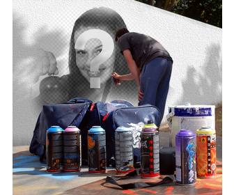 fotomontaggio di mettere tua foto graffito strada e possibile utilizzare delle tue foto parea creare questo montaggio