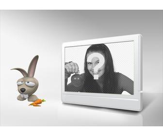 tv photo frame e coniglio personalizza tua foto