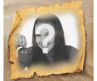 cornici per foto di papiro sulla spiaggia metti tua foto uno stile tresure mappa questa cornice