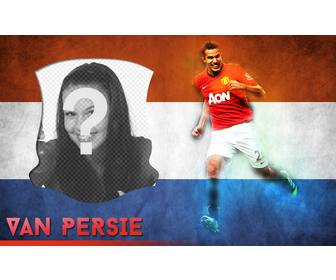 metti tua foto accanto robin persie calciatore olandese