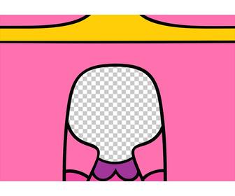 fotomontaggio viso per diventare principessa bubblegum da adventure time