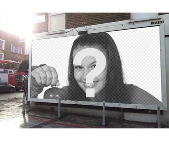 effetto foto per aggiungere foto di voi in un cartellone pubblicitario sulla strada