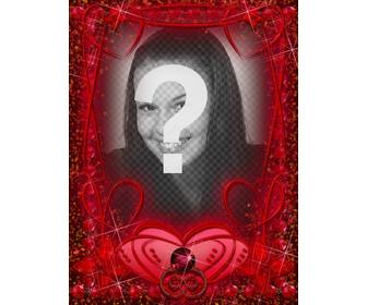 photo frame cuori rossi rubino e ictus