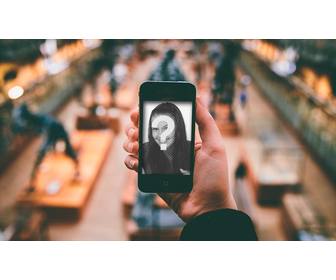 collage di mettere vostra foto un iphone in un museo