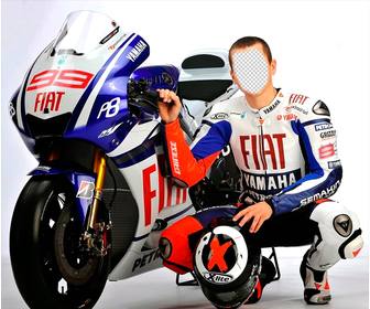 fotomontaggio di jorge lorenzo famoso pilota della motogp spagnolo