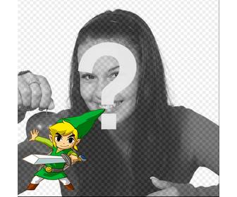 modello di profilo link da zelda saga brandisce spada