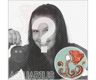 template aquarius segno zodiacale per mettere le vostre fotografie utilizzare questa foto template