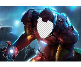 fotomontaggio di mettere tua faccia nella speciale armatura di iron man