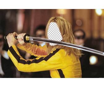 fotomontaggio di mettere tua faccia sul attrice uma thurman in kill bill