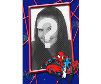 i bambini cornice spiderman rosso e blu in ragnatela