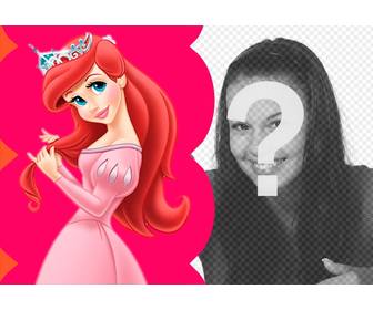 collage vestito principessa ariel pettina i suoi capelli sua corona