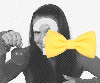 sticker di un luminoso fiocco giallo legame
