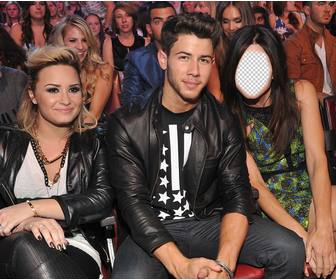 fotomontaggio di posare joe jonas e demi lovato