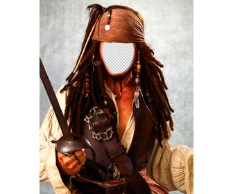 fotomontaggio di capitan jack sparrow