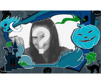 blu photo frame per halloween