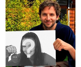 metti tua foto in questa cornice tenuto da bradley cooper