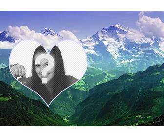collage di mettere tua foto in un paesaggio le montagne