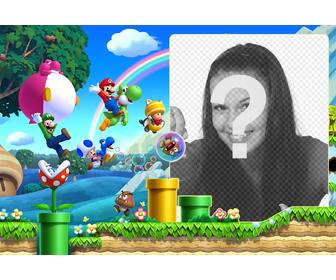 collage foto gioco super mario bros u