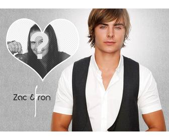 fotomontaggio in un cuore lattore zac efron