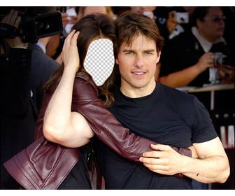 fotomontaggio per modificare e posa abbracciando lattore tom cruise